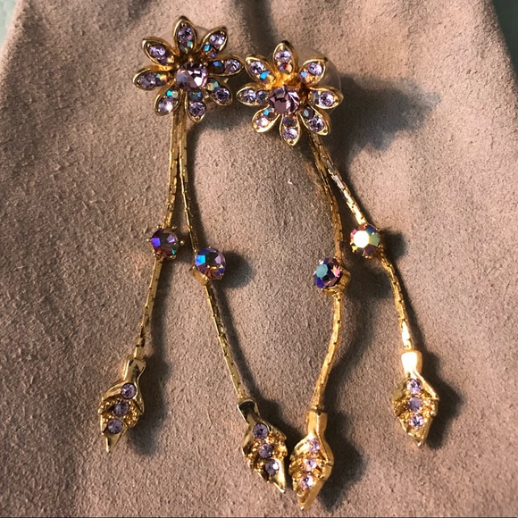 Flower Drop Earrings - Picture 1 of 5